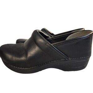 Dansko XP 2.0 Black Leather Professional Clogs Nursing Work Shoes Size 39